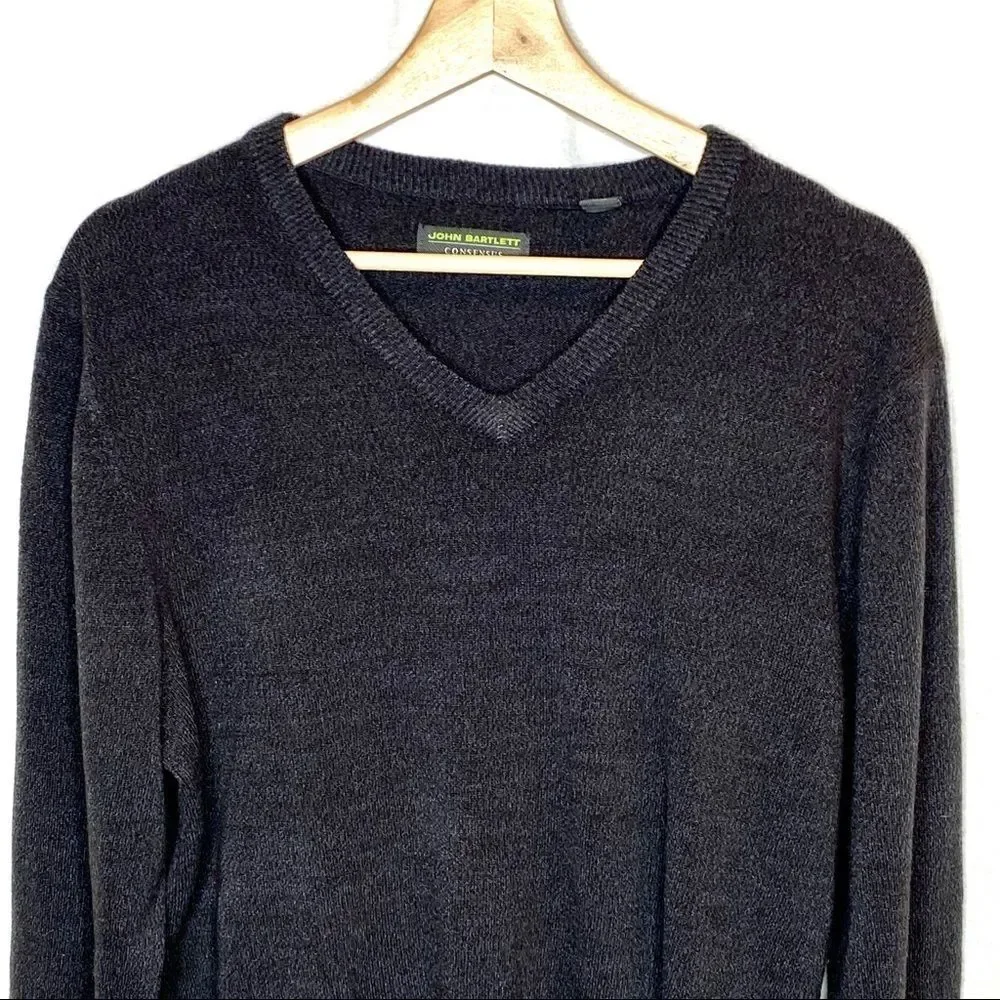 John Bartlett consensus charcoal v neck sweater